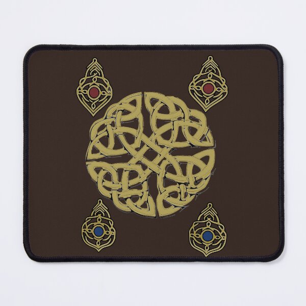 Item preview, Golden Celtic Knot – Ornate Gemstone Sacred Pattern Dark Oak Edition  designed and sold by Macramellennias.