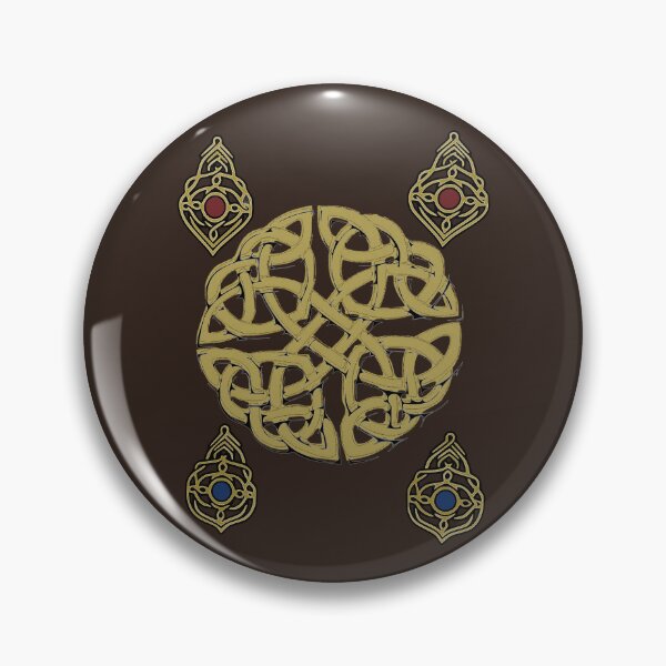 Item preview, Golden Celtic Knot – Ornate Gemstone Sacred Pattern Dark Oak Edition  designed and sold by Macramellennias.