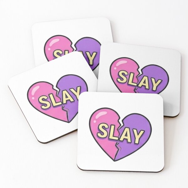 Item preview, Slay Broken Heart Pink Purple Aesthetic Sticker designed and sold by Rehnair.