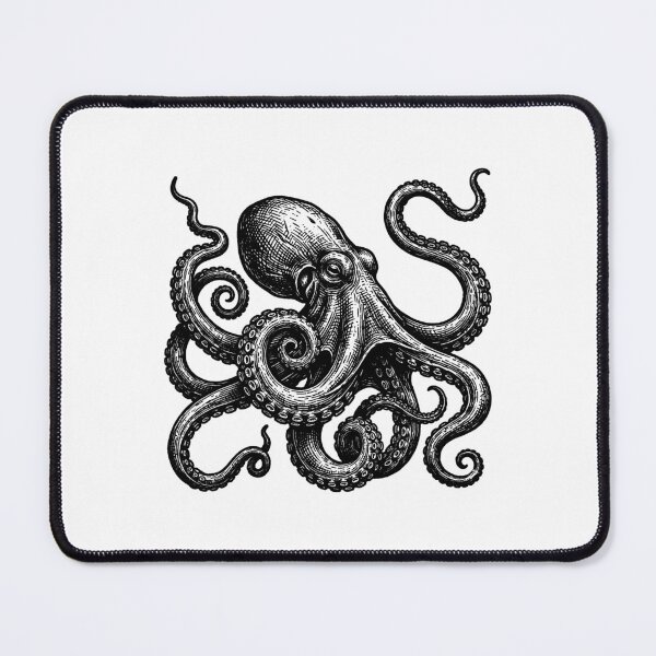 Item preview, Vintage Woodcut Giant Octopus Illustration designed and sold by DuckOddity.