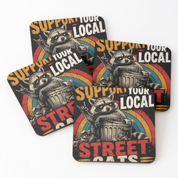 Item preview, Support Your Local Street Cats Raccoon Wildlife Lover designed and sold by RetroMini2026.