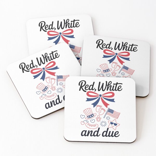 Item preview, Red White and Due Pregnancy Announcement for 4th of July Moms designed and sold by DariaOltes.