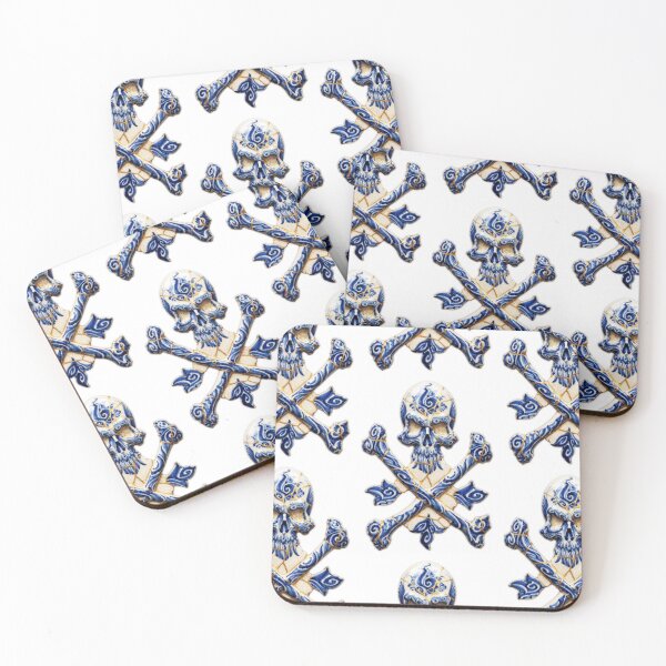 Item preview, Skull Kintsugi Gzhel Ceramic Art exo designed and sold by JFOdesign.
