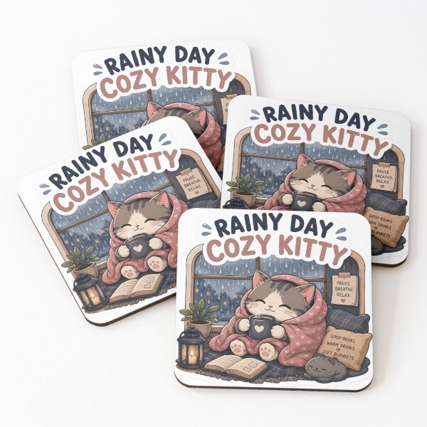Item preview, Rainy Day Cozy Kitty Retreat Sticker  designed and sold by Designertanya.