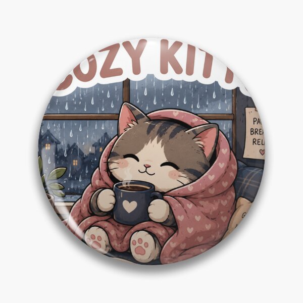 Item preview, Rainy Day Cozy Kitty Retreat Sticker  designed and sold by Designertanya.