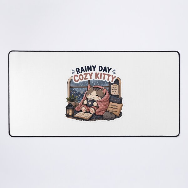 Item preview, Rainy Day Cozy Kitty Retreat Sticker  designed and sold by Designertanya.