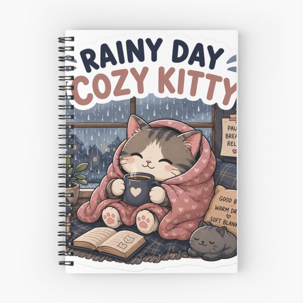 Item preview, Rainy Day Cozy Kitty Retreat Sticker  designed and sold by Designertanya.