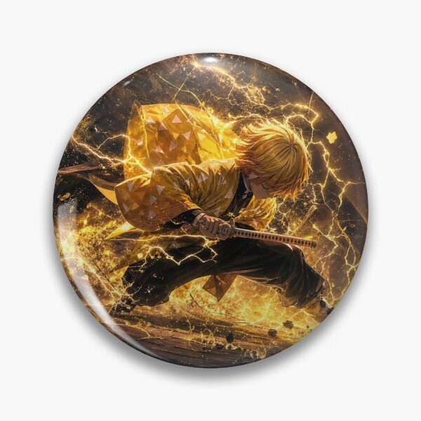 Item preview, Lightning Blade Warrior | Golden Thunder Samurai | Epic Anime Inspired Fantasy Art Print designed and sold by Dyan4.