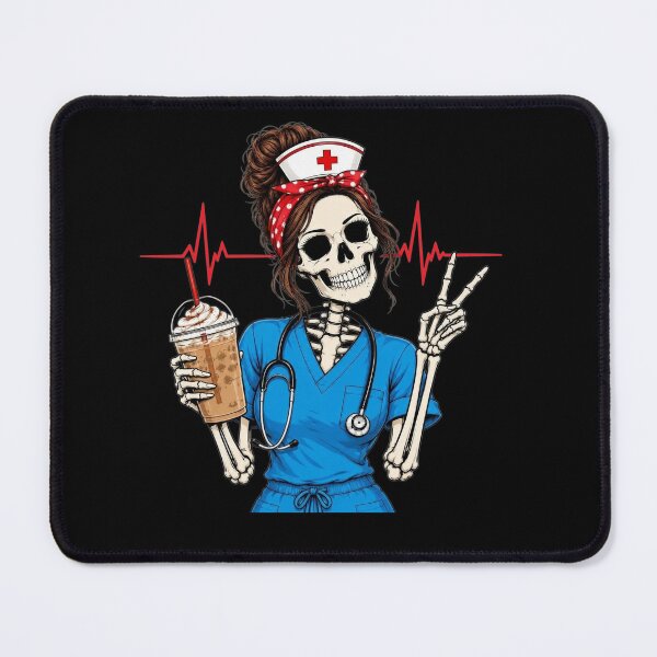 Item preview, Funny Nurse Halloween Skeleton Coffee Lover Gift designed and sold by clothesy7.