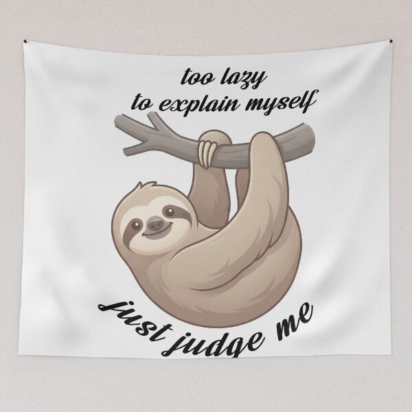 Item preview, Cute Three Toed Sloth Hanging Branch designed and sold by Aminlazir.