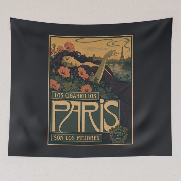 Item preview, Vintage Los Cigarrillos Paris Poster designed and sold by GoodOldVintage.