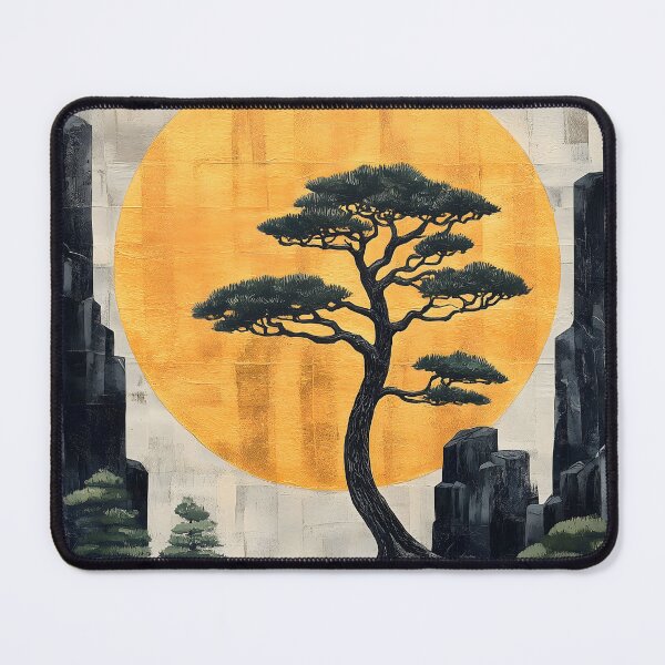 Item preview, Japanese Tree Golden Sun Waterfall Rock Garden Landscape designed and sold by mildaclairmo.