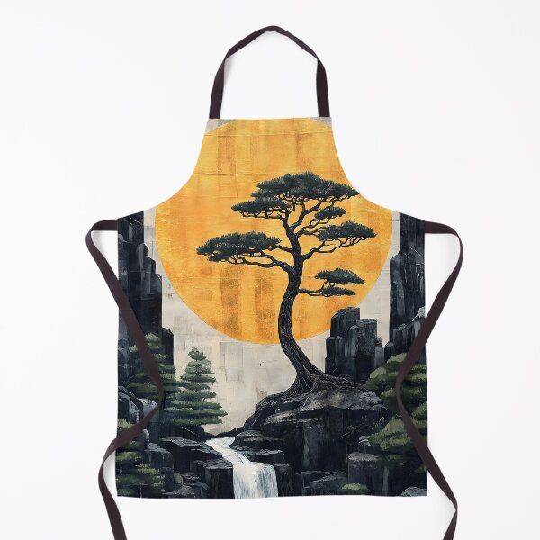 Item preview, Japanese Tree Golden Sun Waterfall Rock Garden Landscape designed and sold by mildaclairmo.