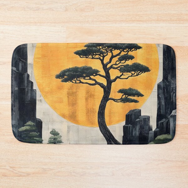 Item preview, Japanese Tree Golden Sun Waterfall Rock Garden Landscape designed and sold by mildaclairmo.