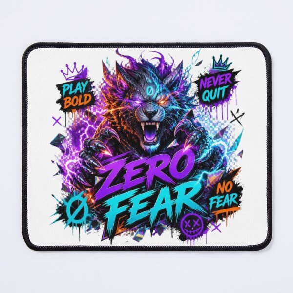 Item preview, ZERO FEAR | Bold Streetwear Gaming Graphic T-Shirt & Sticker designed and sold by Stylestickers55.