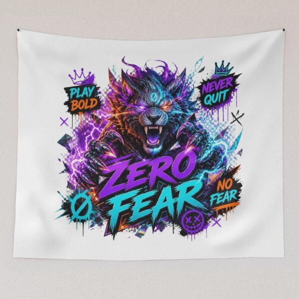 Item preview, ZERO FEAR | Bold Streetwear Gaming Graphic T-Shirt & Sticker designed and sold by Stylestickers55.