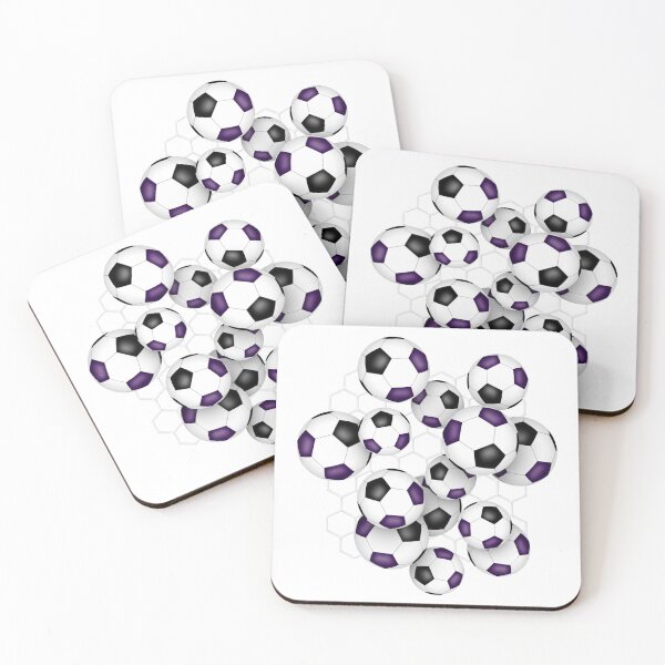 Item preview, Soccer balls with goal netting accent pattern - purple & black designed and sold by katzdzynes.