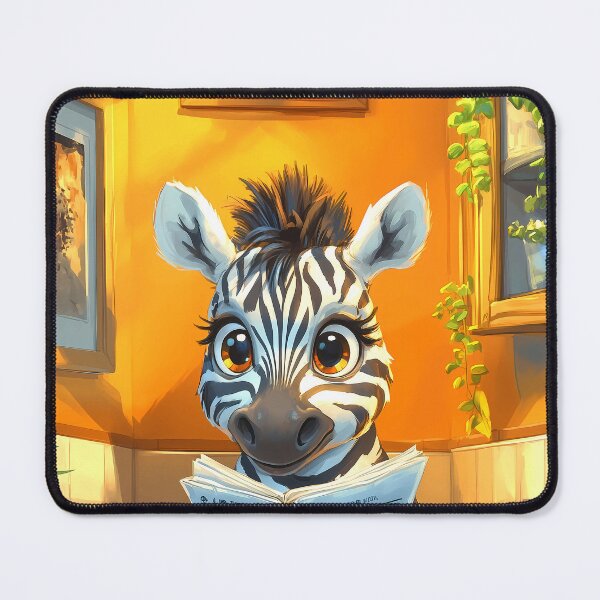 Item preview, Zebra Newspaper Bathroom Kawaii Safari Animal Reading Scene designed and sold by mildaclairmo.