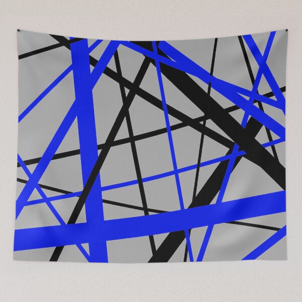 Item preview, Diagonal Dynamics Blue and Black (On Grey) designed and sold by taiche.