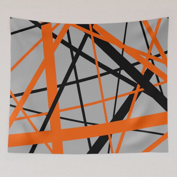Item preview, Diagonal Dynamics Orange and Black (On Grey) designed and sold by taiche.