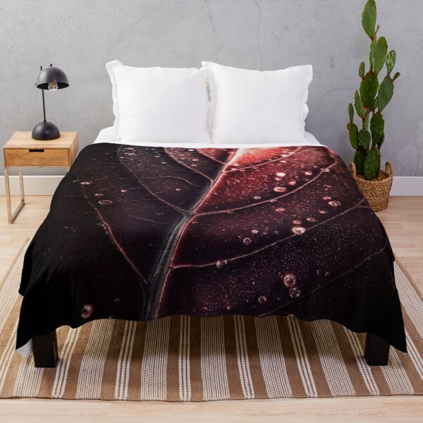 Item preview, Moody Burgundy Leaf Raindrops Macro Photo designed and sold by WitchyBotanicaArt.