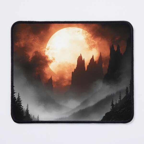 Item preview, Golden River Dark Mountain Moon Castle Fantasy designed and sold by mildaclairmo.