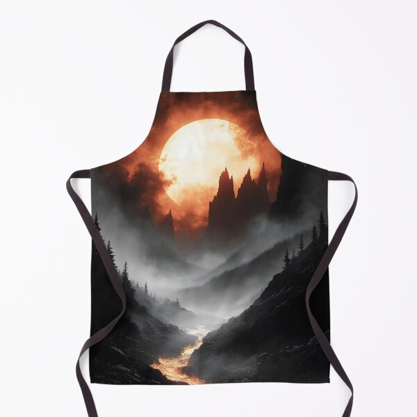 Item preview, Golden River Dark Mountain Moon Castle Fantasy designed and sold by mildaclairmo.