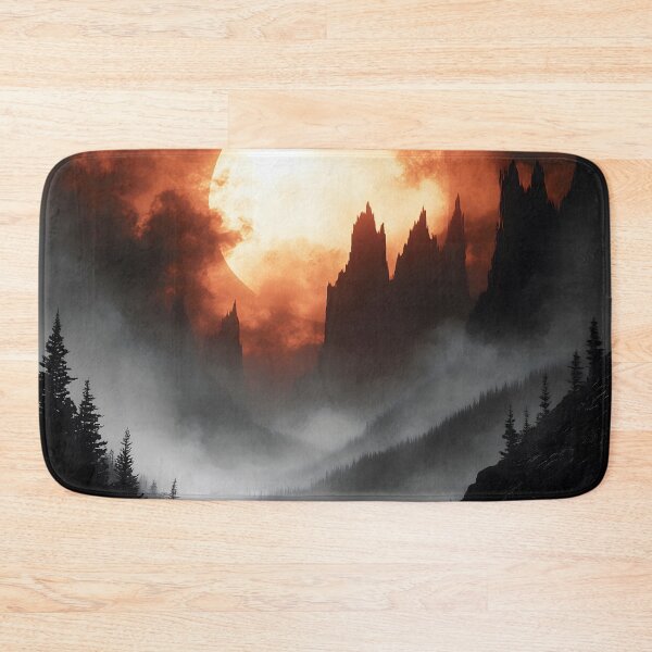 Item preview, Golden River Dark Mountain Moon Castle Fantasy designed and sold by mildaclairmo.