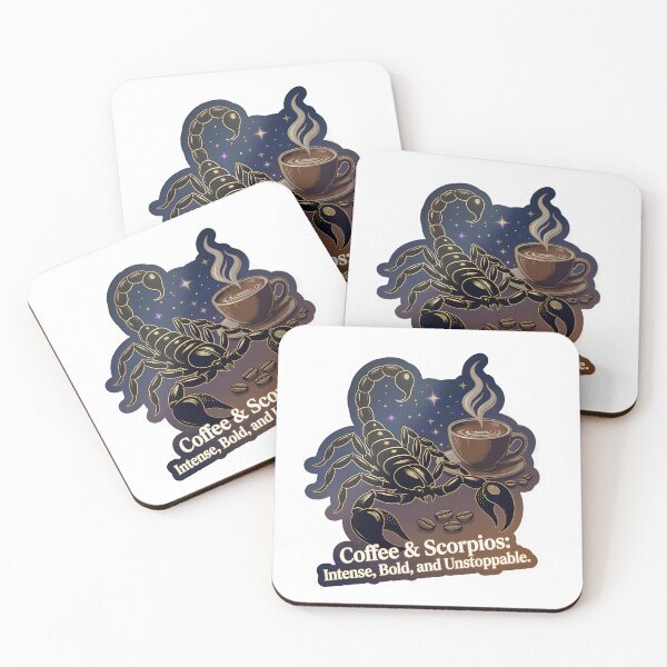 Item preview, Coffee And Scorpios Intense Bold Unstoppable Zodiac Art designed and sold by Zodiac Celestial Art.