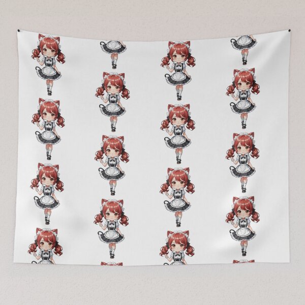 Item preview, Cute Cherry Cat Maid – Charming Kawaii Anime Girl designed and sold by bella-rosa87.