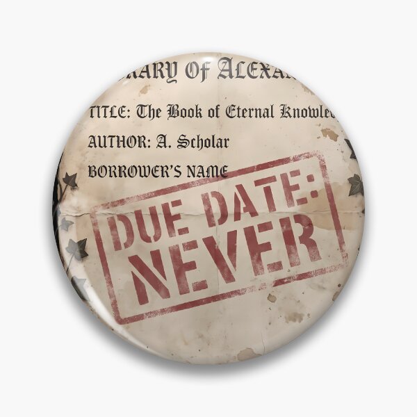 Item preview, Vintage Library Card Due Date Never Dark Academia Bookish Aesthetic designed and sold by WorldShop17.