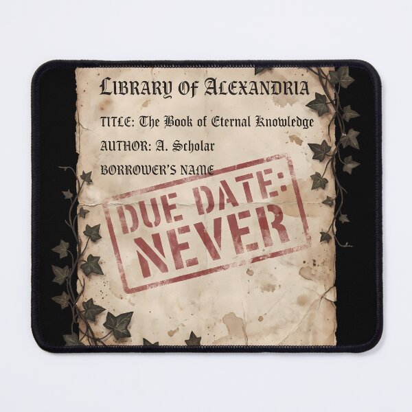 Item preview, Vintage Library Card Due Date Never Dark Academia Bookish Aesthetic designed and sold by WorldShop17.