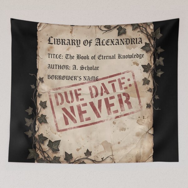 Item preview, Vintage Library Card Due Date Never Dark Academia Bookish Aesthetic designed and sold by WorldShop17.