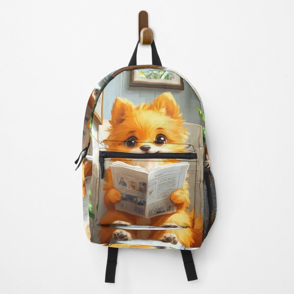 Item preview, Pomeranian Dog Newspaper Bathroom Kawaii Fluffy Reading Humor designed and sold by mildaclairmo.