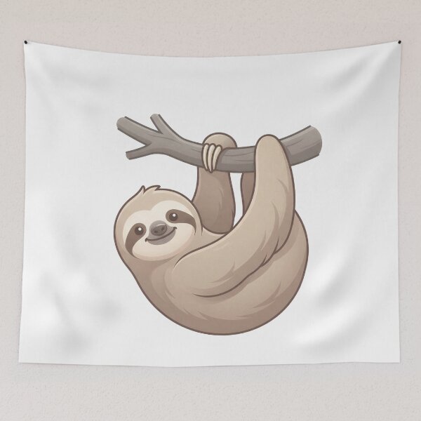 Item preview, Cute Three Toed Sloth Hanging Branch designed and sold by Aminlazir.