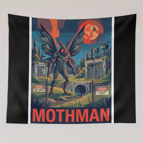 Item preview, Mothman Cryptid West Virginia Point Pleasant Pop Art Poster designed and sold by redsharkuk.