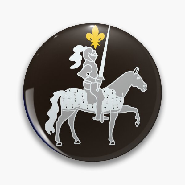 Item preview, White knight on a black shield designed and sold by Provinces de France.
