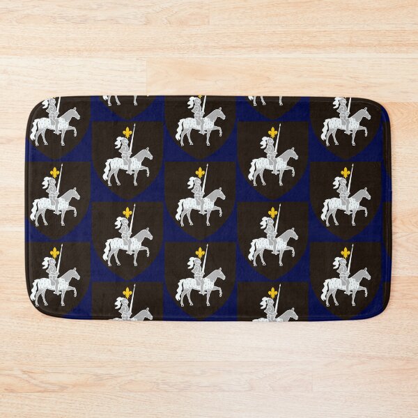 Item preview, White knight on a black shield designed and sold by Provinces de France.