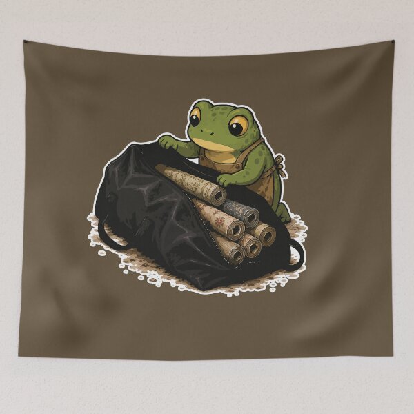 Item preview, Wallpaper Hoarder Frog Sticker – Funny DIY Home Renovation Cartoon designed and sold by SimplePoDesign.