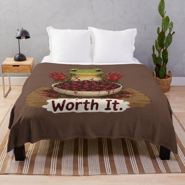 Item preview, Cherry Jam Frog Sticker – Worth It Funny Harvest Cartoon designed and sold by SimplePoDesign.