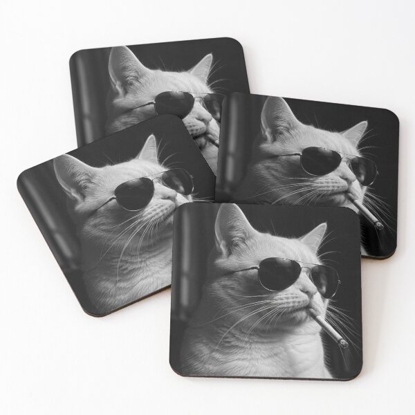 Item preview, Gangster Cat – Funny Black and White Sunglasses Portrait designed and sold by thesnakeater.