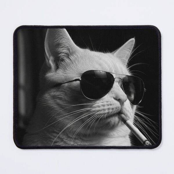Item preview, Gangster Cat – Funny Black and White Sunglasses Portrait designed and sold by thesnakeater.