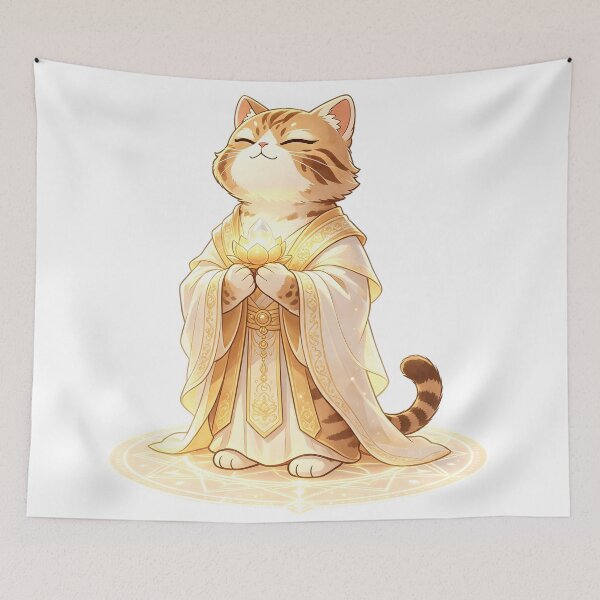 Item preview, The Divine Healer - Magical Felis Nigripes Priest designed and sold by ABYSSLAB.