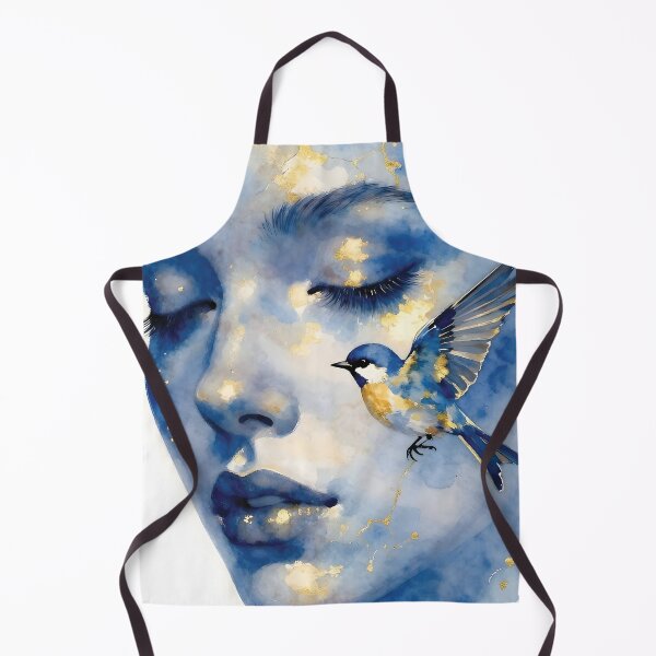 Item preview, Ethereal Watercolor Portrait of Woman with Gold Accents designed and sold by Lucia Amaris Art.