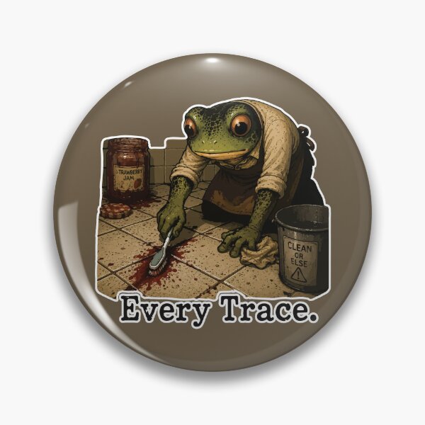 Item preview, Every Trace Frog Sticker – Funny Crime Scene Cleanup Cartoon designed and sold by SimplePoDesign.