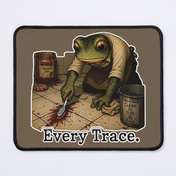 Item preview, Every Trace Frog Sticker – Funny Crime Scene Cleanup Cartoon designed and sold by SimplePoDesign.
