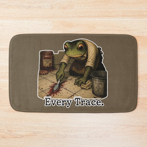 Item preview, Every Trace Frog Sticker – Funny Crime Scene Cleanup Cartoon designed and sold by SimplePoDesign.
