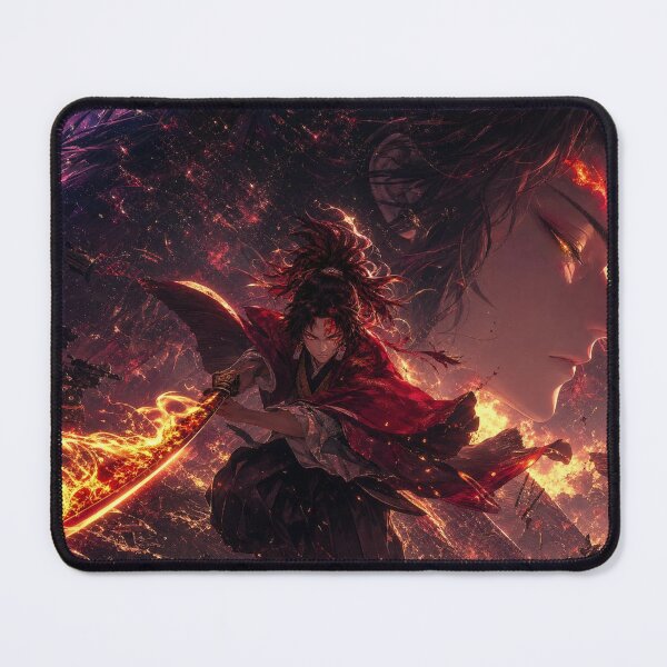 Item preview, Celestial Flame Swordsman | Legendary Fire Samurai | Epic Fantasy Anime Inspired Art Print designed and sold by Dyan4.
