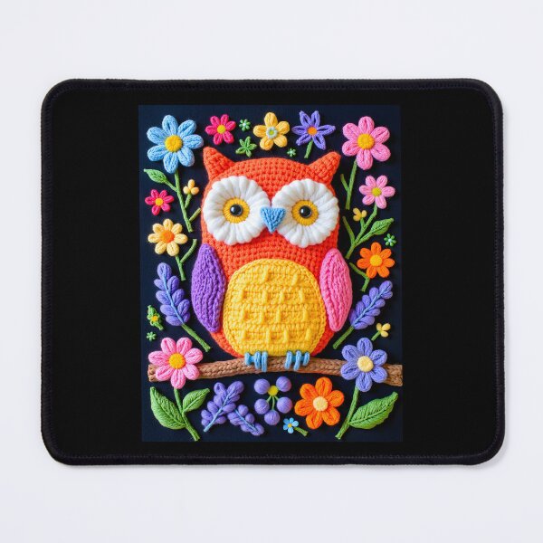 Item preview, Colorful hand knitted owl designed and sold by Creative Line Prints.