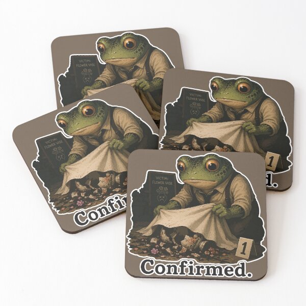 Item preview, Confirmed Frog Sticker – Funny Crime Scene Investigator Cartoon designed and sold by SimplePoDesign.